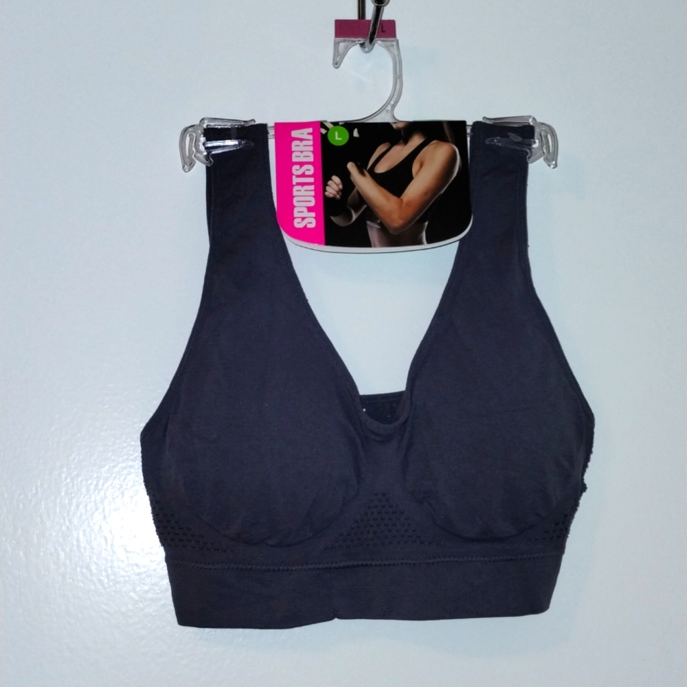 Purple Sports Bra with Wide  Straps